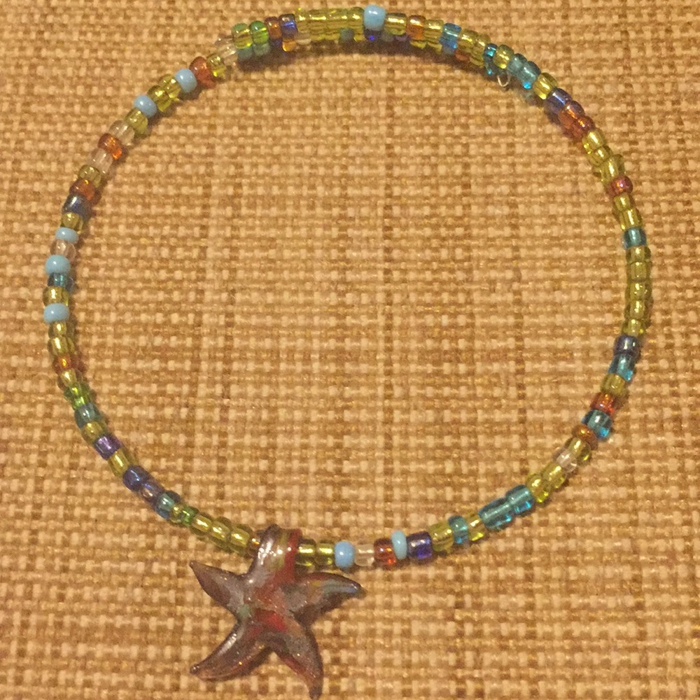 Custom Design Beaded Choker with Glass Starfish
